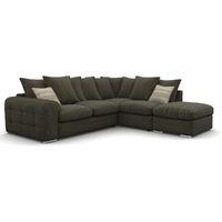 Lush Fabric Scatter Back Corner Sofa with Ottoman Charles Brown Right Hand