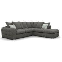 lush fabric scatter back corner sofa with ottoman charles slate right  ...