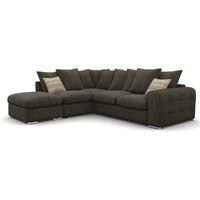 Lush Fabric Scatter Back Corner Sofa with Ottoman Charles Brown Left Hand