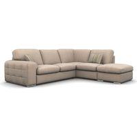 Lush Fabric Corner Sofa with Ottoman Charles Sand Right Hand