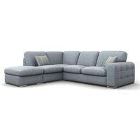 lush fabric corner sofa with ottoman charles sky left hand