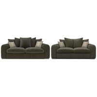 Lush Fabric Scatter Back 3 and 2 Seater Sofa Suite Charles Brown