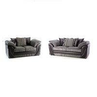 lush scatter back 3 and 2 seater suite grey