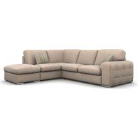 lush fabric corner sofa with ottoman charles sand left hand