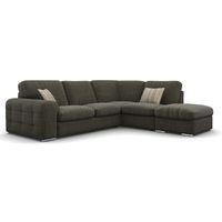 Lush Fabric Corner Sofa with Ottoman Charles Brown Right Hand