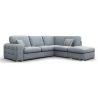 lush fabric corner sofa with ottoman charles sky right hand