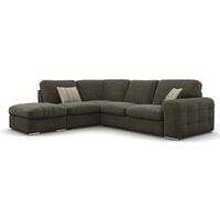 Lush Fabric Corner Sofa with Ottoman Charles Brown Left Hand