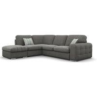 lush fabric corner sofa with ottoman charles slate left hand