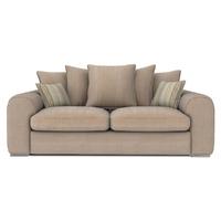 Lush Fabric Scatter Back 3 Seater Sofa Charles Sand