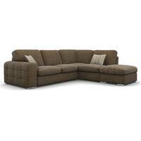 Lush Fabric Corner Sofa with Ottoman Charles Nutmeg Right Hand