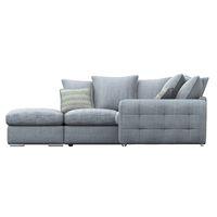 Lush Fabric Scatter Back Corner Sofa with Ottoman Charles Sky Left Hand