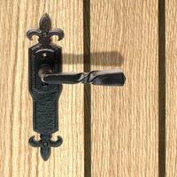 Ludlow LF5114 Antique Narrow Plate Lever Latch Handle on Gothic Backplate, 222x50mm