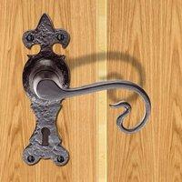Ludlow LF5116 Antique Black Curly Tail Lever Lock Door Handles
