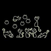 Luminous Wall Stickers Wall Decals Style Cute Cat Play PVC Wall Stickers
