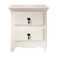 lucille white 2 drawer bedside table