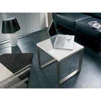 Luna Side And End Table In White With Metal Legs