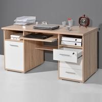 luciana wooden computer desk in sonoma oak and white