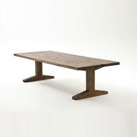 lunch pedestal dining table rectangular in solid white oak