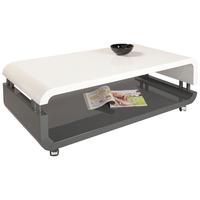 Luna Rectangular Coffee Table In White And Grey High Gloss
