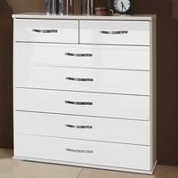 luton wide chest of drawers in high gloss alpine white