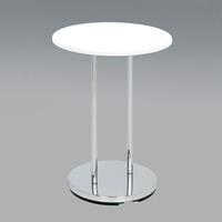 Lupus Round End Table In White And Chrome