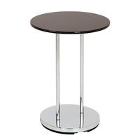 Lupus Round End Table In Black and Chrome