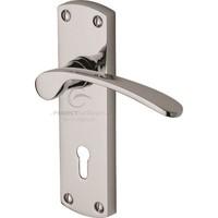 luca lever on lock plate set of 2 finish satin chrome