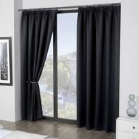 Luxury Thermal Supersoft Blackout Curtains Black 66\" x 90\"(168cm x 229cm)