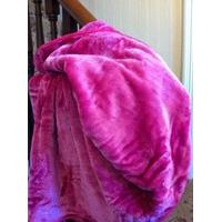 Luxury Soft & Warm Large Mink Throw - Fuscia - 150x200cm