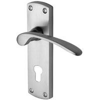 Luca - Door Handle - Euro Profile - Satin Chrome - PR448-SC