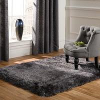 Luxurious High Quality Top of the Range Super Soft 7CM Long Pile Dark Grey Pearl Rug from Flair Rugs (80x150cm)