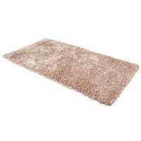 luxury shaggy ribbon bedside rug medium oyster polyester