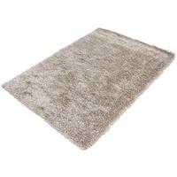 Luxury Shaggy Ribbon Bedside Rug, Small, Oyster, Polyester