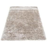 luxury shaggy ribbon bedside rug large oyster polyester