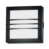 Lutec Aluminium Square Wall Light with 3 Bars and Opal Glass Shade