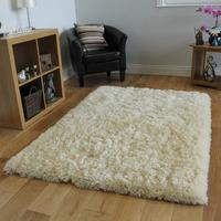 Luxuriously Soft Ivory Faux Fur Cheap Sheepskin Style Rug- Deluxe Cream FF 133cm Circle