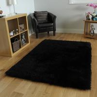 luxury black shimmer quality shag rug memphis 120x170