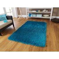 luxury vibrant high sheen blue shaggy rug geneva 110cm x 170cm 37 x 57