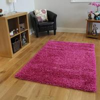 Luxury Pink Rose Colour Fast Dense Shaggy Rug - Ontario 80 cm x 150 cm (2\'6\