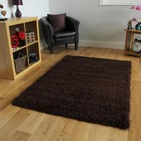 luxury warm super soft plain brown shaggy rug ontario 60x110 2ft x 3ft ...