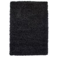 luxurious ultra chic black anti shed shag pile rug 180x270