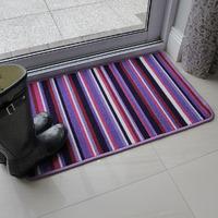 Luna Funky Purple Stripes Machine Washable Non Slip Kitchen Mat