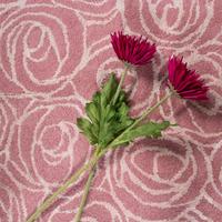 Luxurious Thick Floral Blush Pink Wool Rug - Meraki 160x230