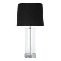 Ludo Table Lamp Glass Chrome Metal Black Fabric Shade