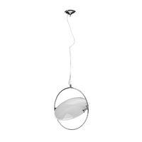 Lunar Pendant Light White GlassChrome Fitting