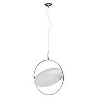 Lunar Pendant Light White GlassChrome Fitting