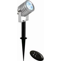 Luminatra 2.5W LED RGB Spot C/W Spike Silver IP65 - S85930