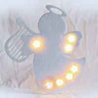 Luminous decorative felt angel with LEDs