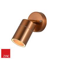 lumilife adjustable outdoor wall light in copper finish