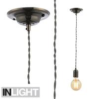 lumilife single light black nickel suspension set with grey cable